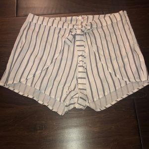 Navy Blue and White Stripped Pacsun Flowy shorts